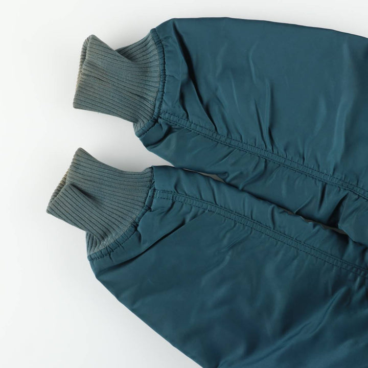 Civilian Alpha MA-1 style padded military flight jacket, men's size M Nylon green type Vintage Second Hand