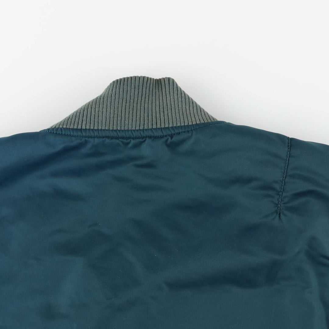 Civilian Alpha MA-1 style padded military flight jacket, men's size M Nylon green type Vintage Second Hand