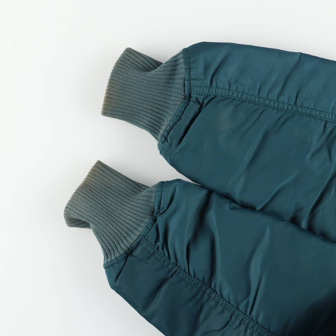 Civilian Alpha MA-1 style padded military flight jacket, men's size M Nylon green type Vintage Second Hand