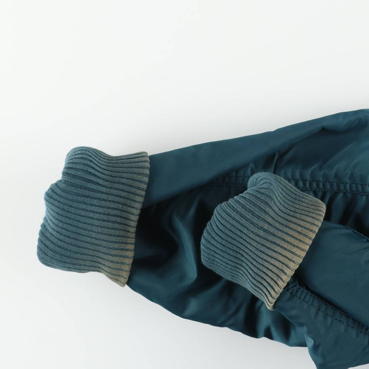 Civilian Alpha MA-1 style padded military flight jacket, men's size M Nylon green type Vintage Second Hand