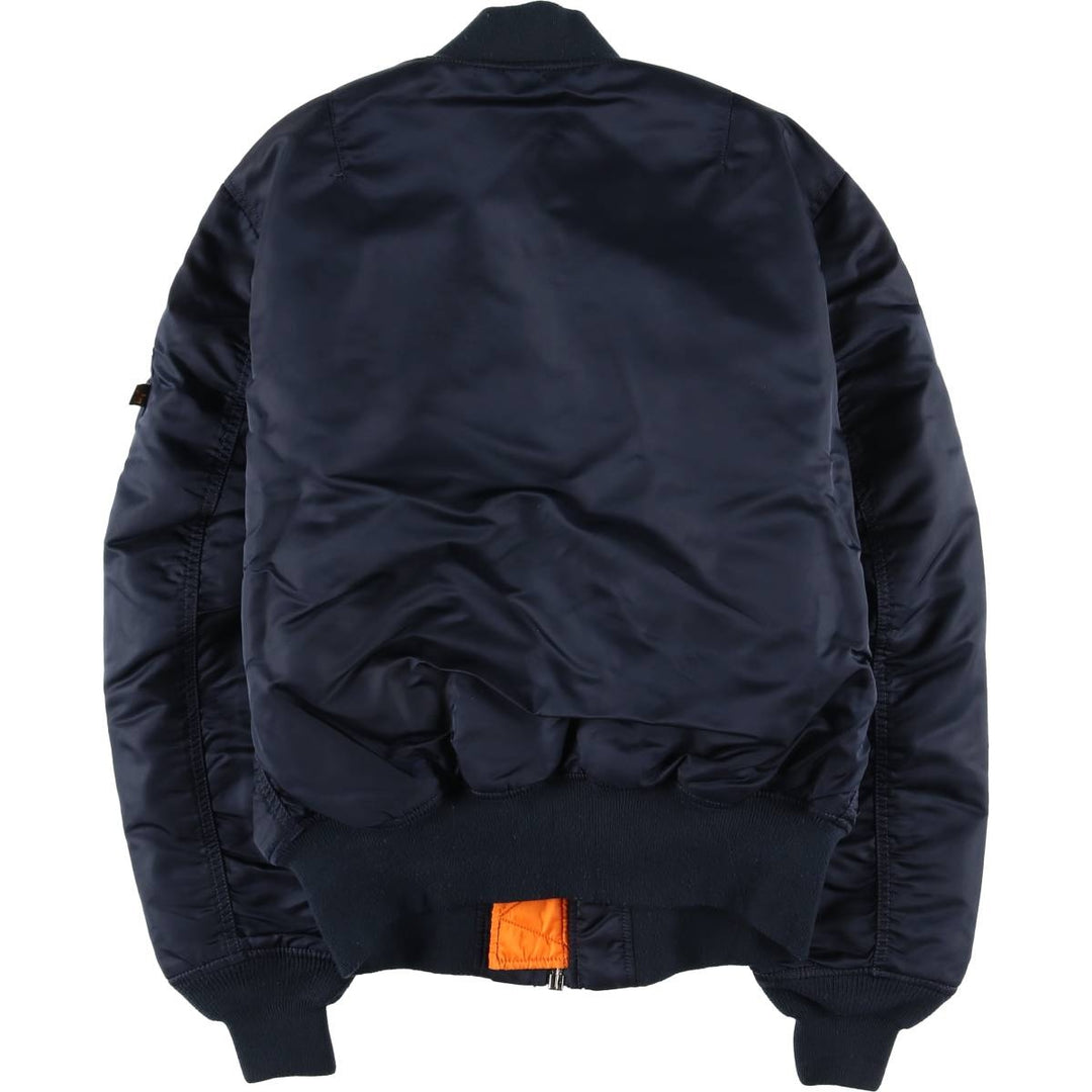 Civilian Alpha MA-1 style padded military flight jacket, medium, men's size M Nylon navy blue type Vintage Second Hand