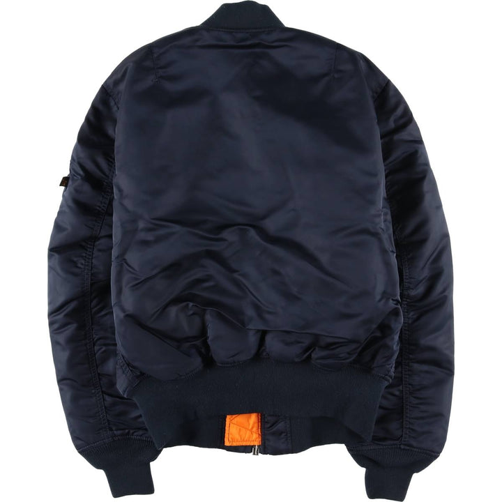 Civilian Alpha MA-1 style padded military flight jacket, medium, men's size M Nylon navy blue type Vintage Second Hand