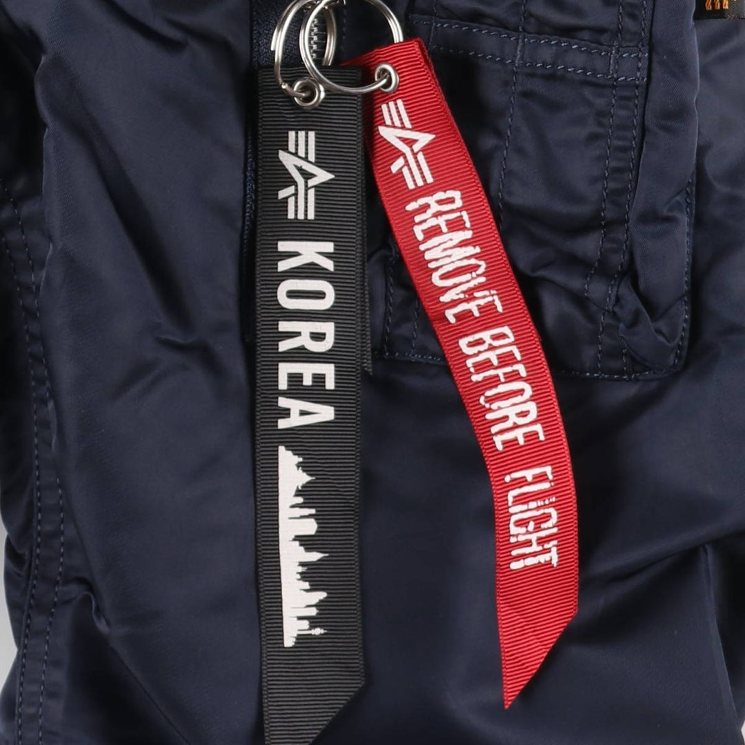 Civilian Alpha MA-1 style padded military flight jacket, medium, men's size M Nylon navy blue type Vintage Second Hand