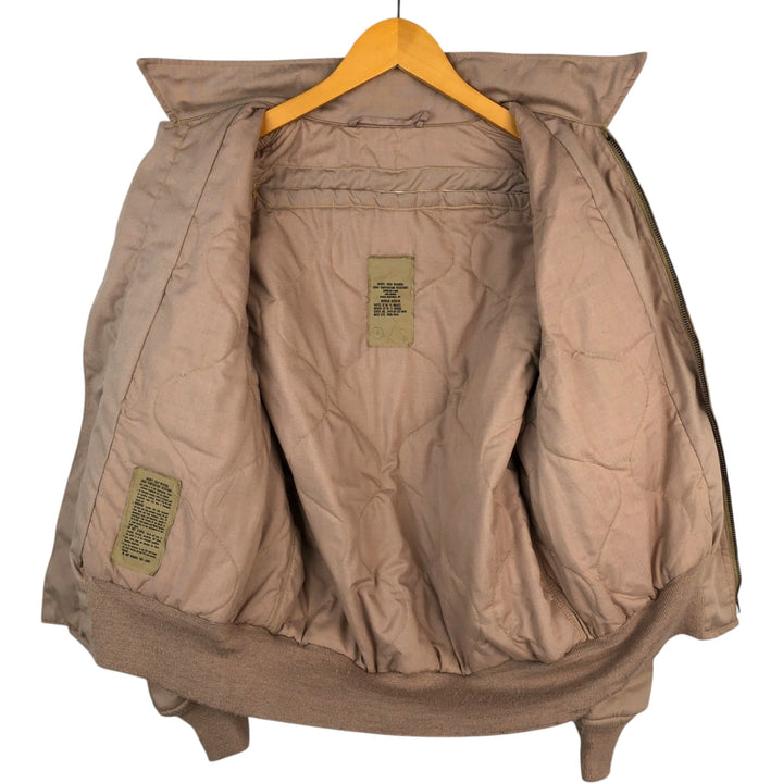 1990'S US Military Issue CVC Nomex Tanker Jacket, Made in USA, Men's Size M (Equivalent), Vintage Aramid Khaki type beige Vintage Second Hand