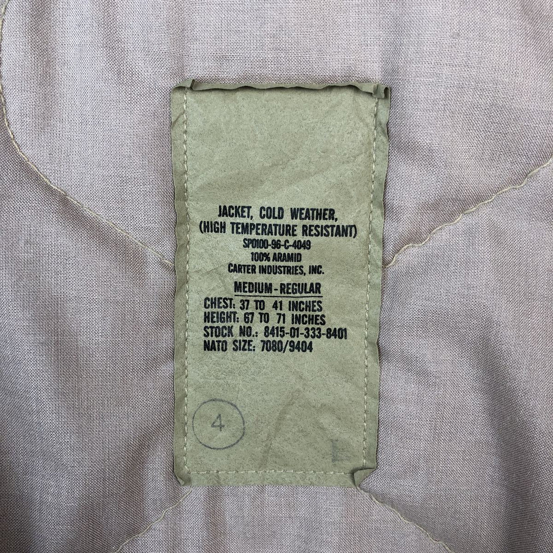 1990'S US Military Issue CVC Nomex Tanker Jacket, Made in USA, Men's Size M (Equivalent), Vintage Aramid Khaki type beige Vintage Second Hand