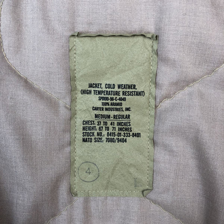 1990'S US Military Issue CVC Nomex Tanker Jacket, Made in USA, Men's Size M (Equivalent), Vintage Aramid Khaki type beige Vintage Second Hand
