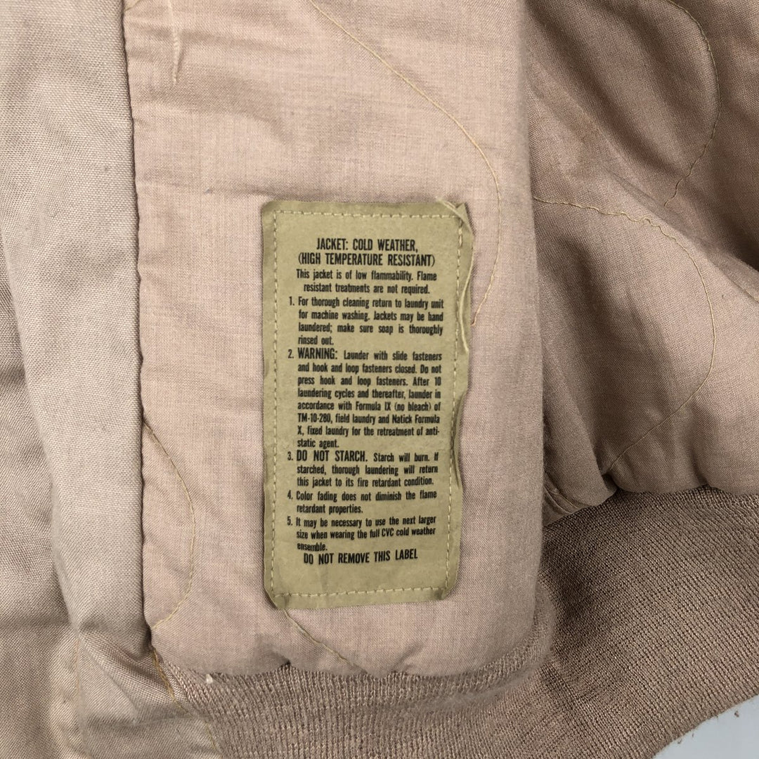 1990'S US Military Issue CVC Nomex Tanker Jacket, Made in USA, Men's Size M (Equivalent), Vintage Aramid Khaki type beige Vintage Second Hand