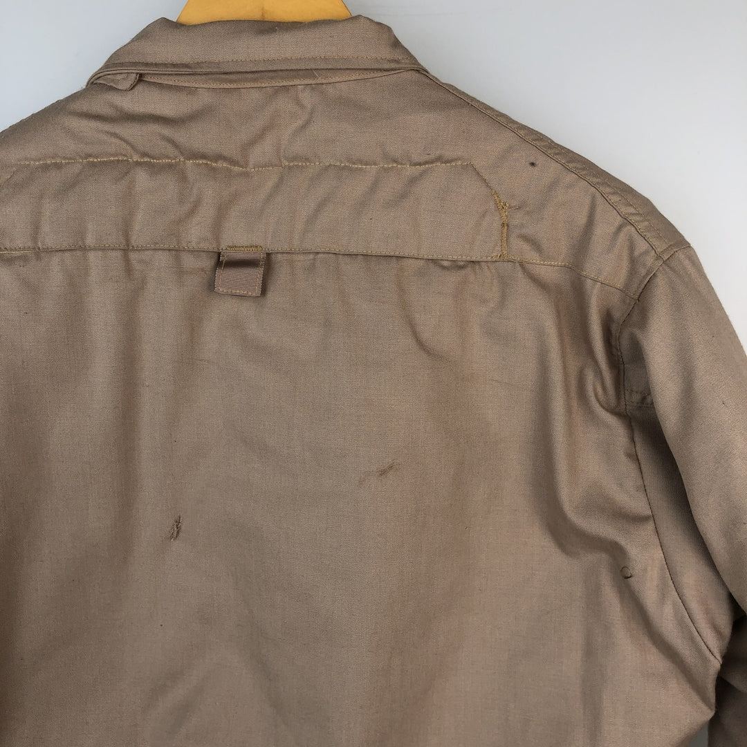 1990'S US Military Issue CVC Nomex Tanker Jacket, Made in USA, Men's Size M (Equivalent), Vintage Aramid Khaki type beige Vintage Second Hand