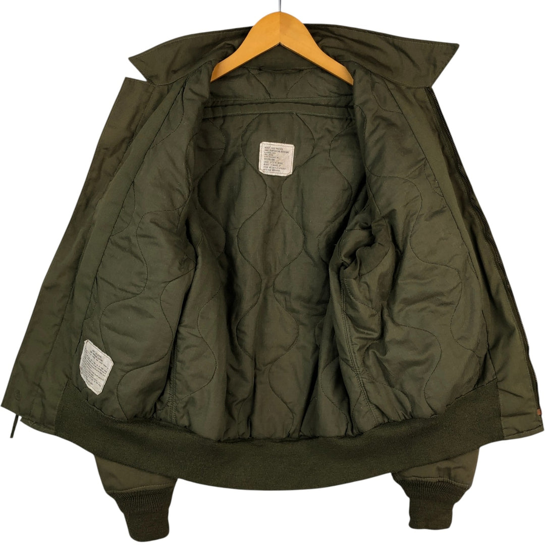 1980'S US Military Issue CVC Nomex Tanker Jacket, Made in USA, Men's Size M (Equivalent), Vintage Aramid Khaki type Vintage Second Hand