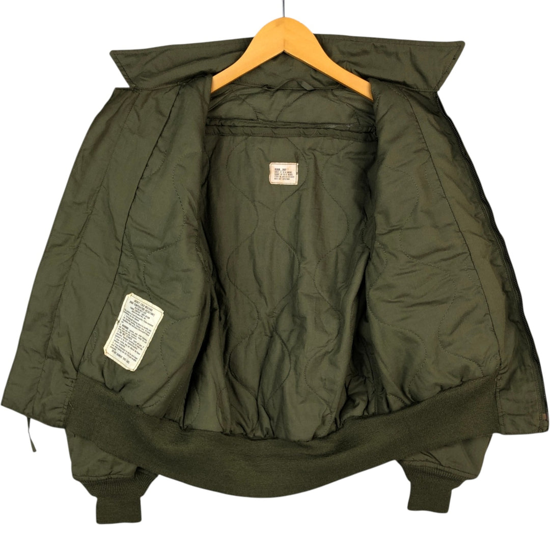 1980'S US Military Issue CVC Nomex Tanker Jacket, Made in USA, Men's Size M (Equivalent), Vintage Nylon Khaki type Vintage Second Hand