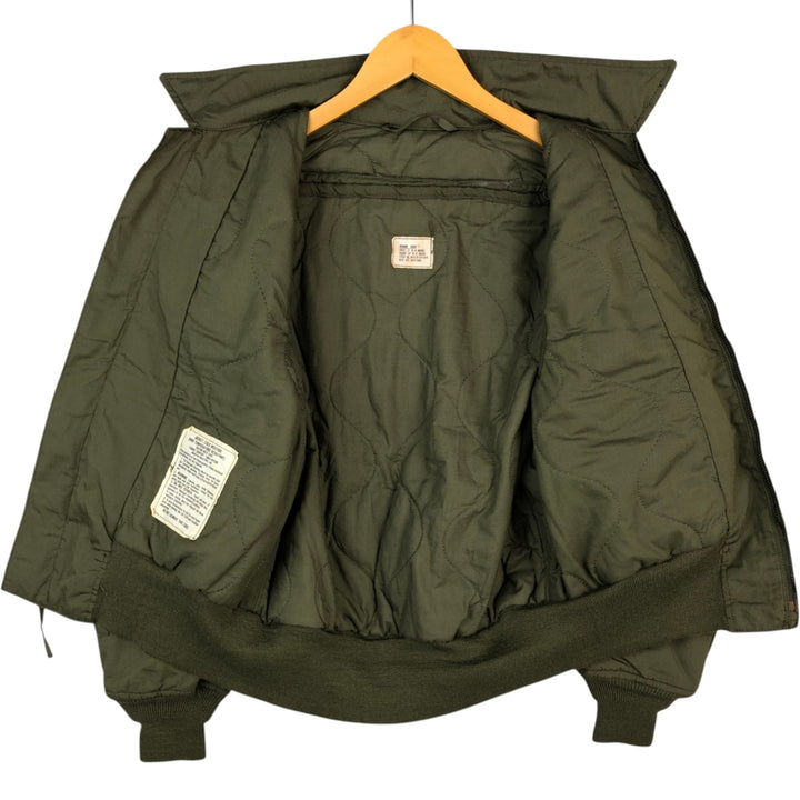 1980'S US Military Issue CVC Nomex Tanker Jacket, Made in USA, Men's Size M (Equivalent), Vintage Nylon Khaki type Vintage Second Hand