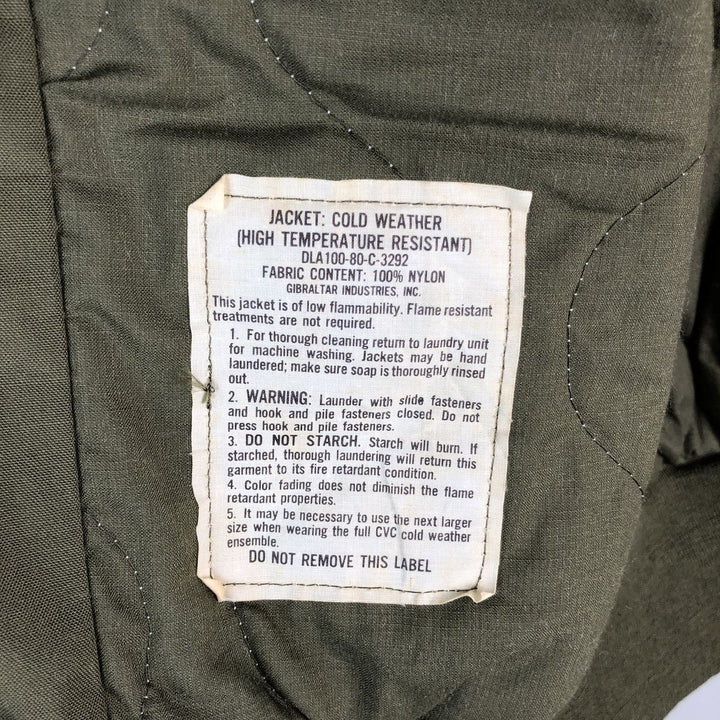 1980'S US Military Issue CVC Nomex Tanker Jacket, Made in USA, Men's Size M (Equivalent), Vintage Nylon Khaki type Vintage Second Hand