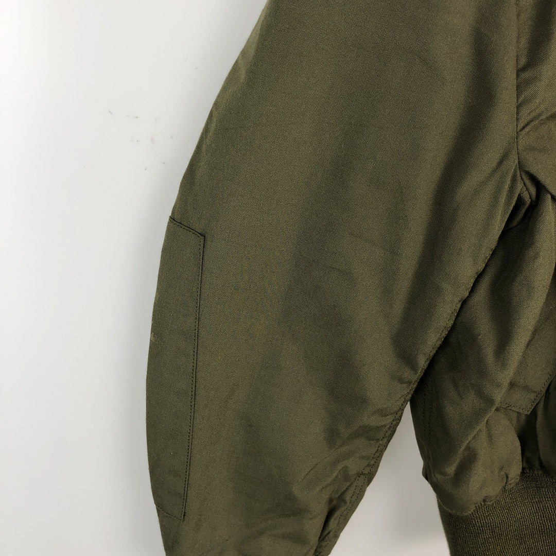1980'S US Military Issue CVC Nomex Tanker Jacket, Made in USA, Men's Size M (Equivalent), Vintage Nylon Khaki type Vintage Second Hand