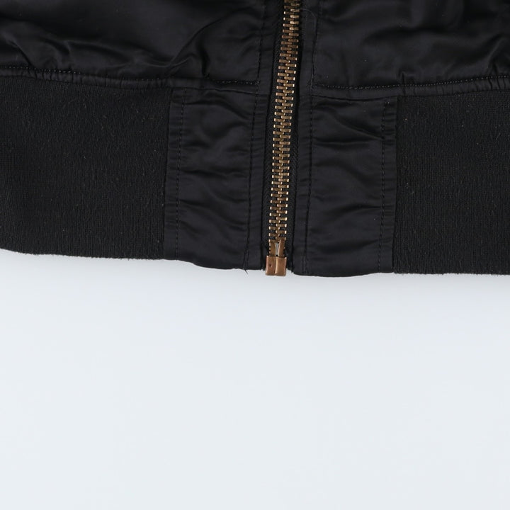 Civilian-made Alpha Industries MA-1 type padded military flight jacket, large size (equivalent to men's L). Nylon black type Vintage Second Hand