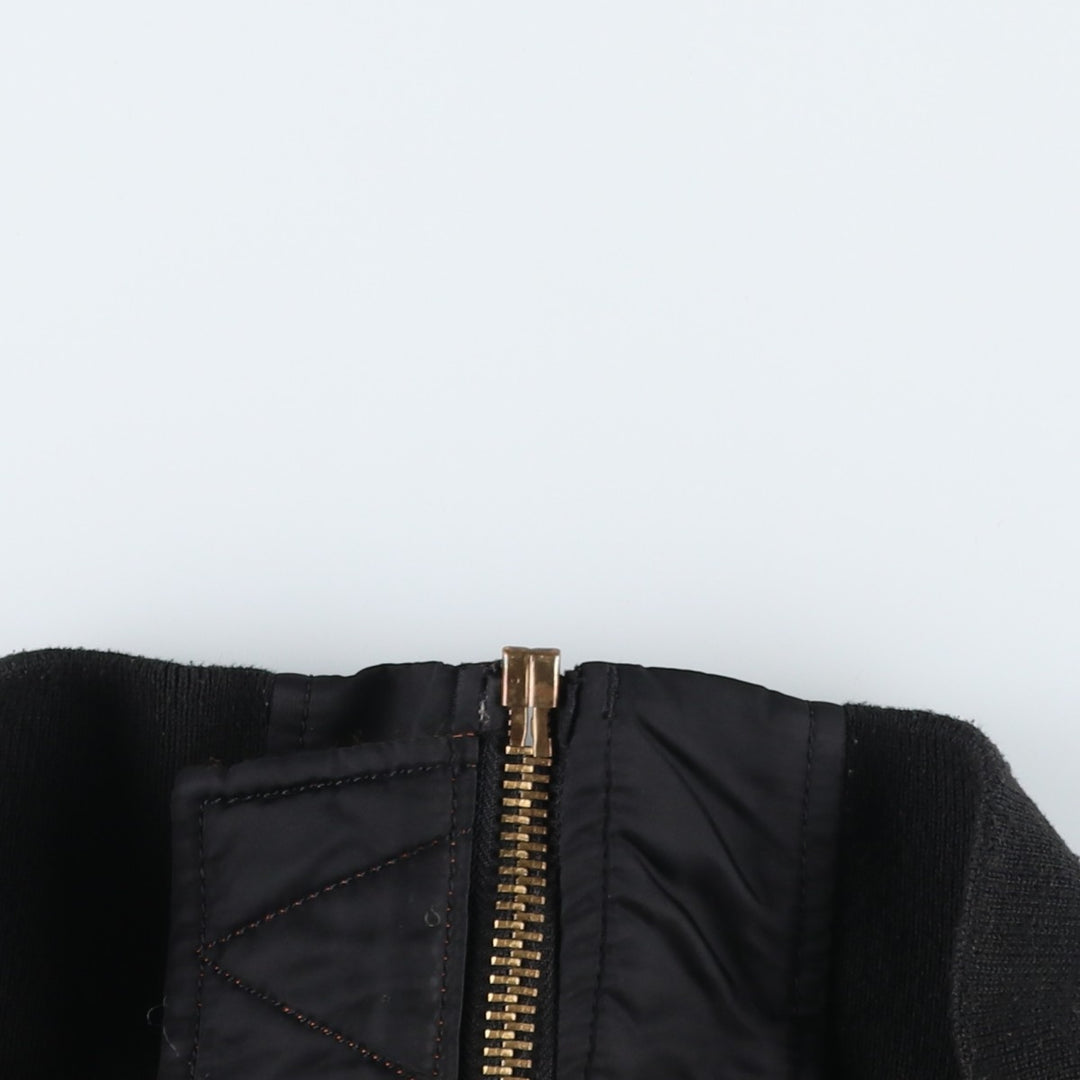 Civilian-made Alpha Industries MA-1 type padded military flight jacket, large size (equivalent to men's L). Nylon black type Vintage Second Hand
