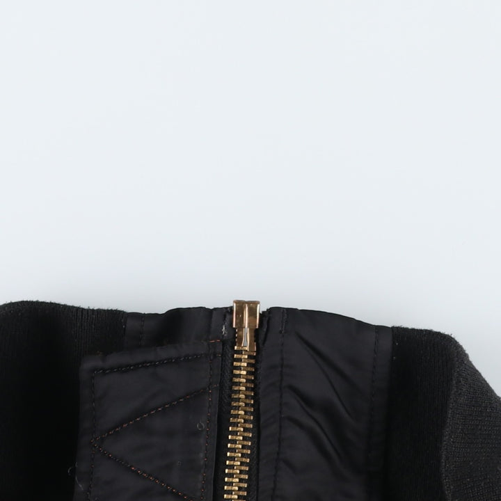 Civilian-made Alpha Industries MA-1 type padded military flight jacket, large size (equivalent to men's L). Nylon black type Vintage Second Hand