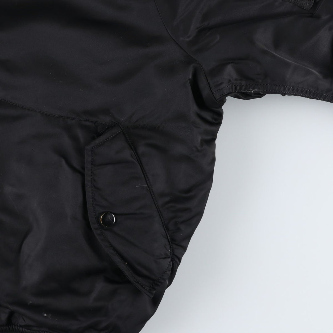 Civilian-made Alpha Industries MA-1 type padded military flight jacket, large size (equivalent to men's L). Nylon black type Vintage Second Hand