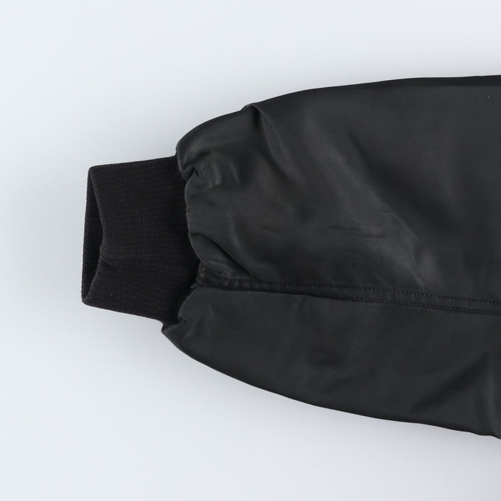 90'S civilian Alpha MA-1 style padded military flight jacket, made in the USA, men's size L, vintage Nylon black type Vintage Second Hand