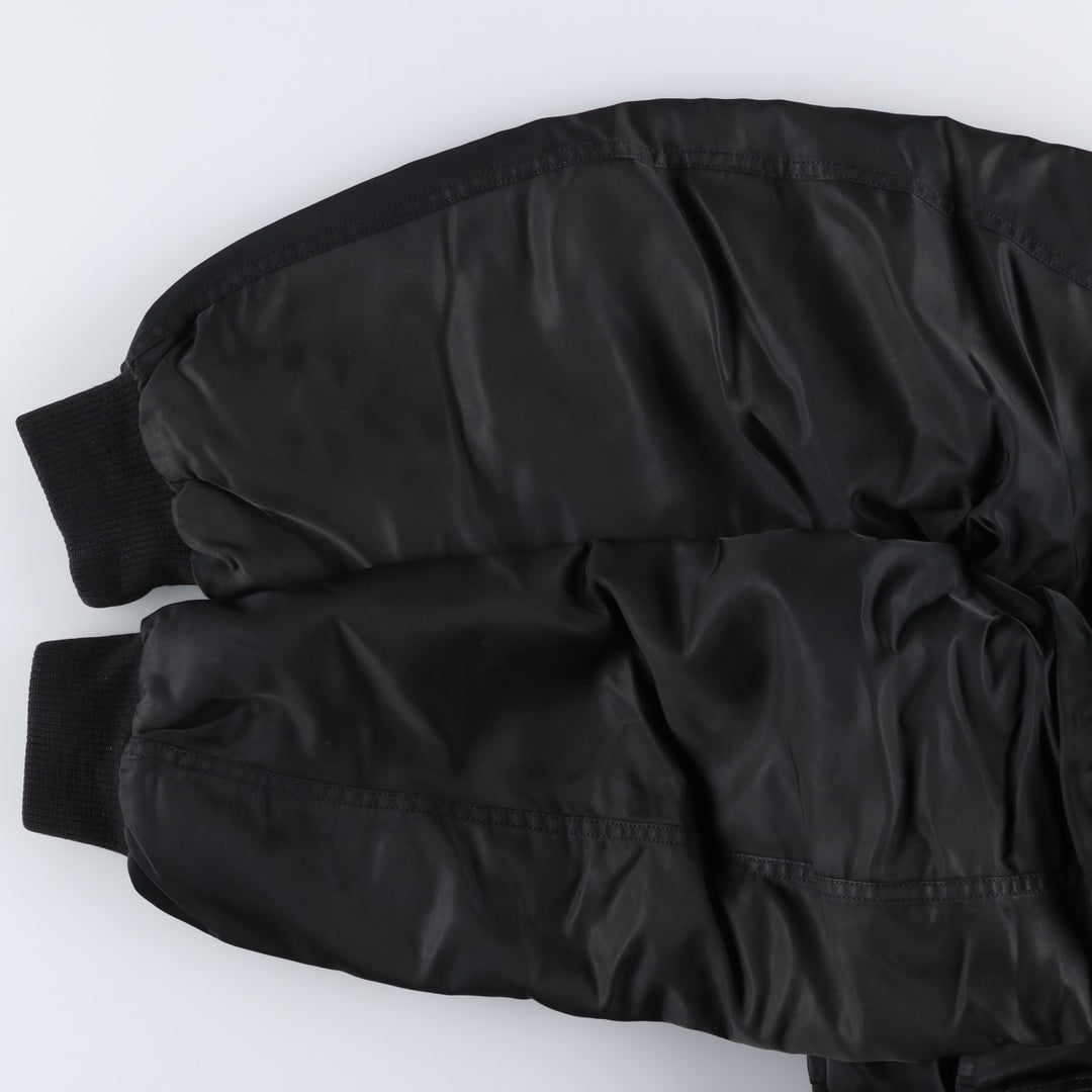 90'S civilian Alpha MA-1 style padded military flight jacket, made in the USA, men's size L, vintage Nylon black type Vintage Second Hand