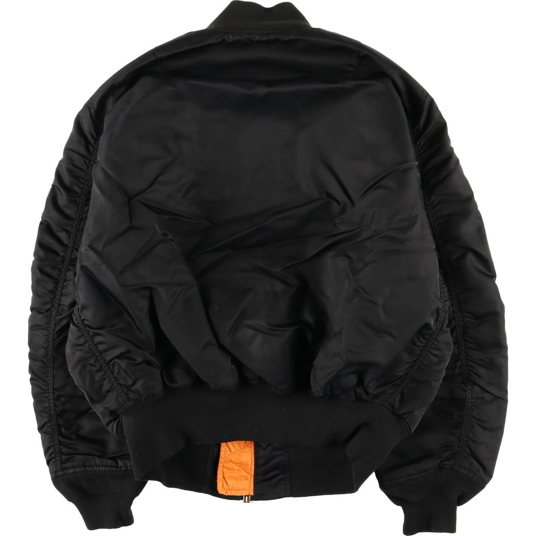 90'S civilian Alpha MA-1 style padded military flight jacket, men's size XL, vintage Nylon black type Vintage Second Hand