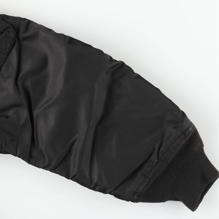 90'S civilian Alpha MA-1 style padded military flight jacket, men's size XL, vintage Nylon black type Vintage Second Hand