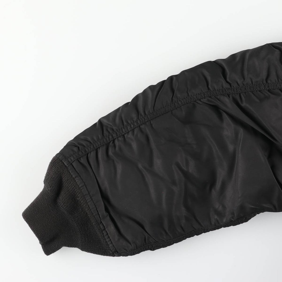90'S civilian Alpha MA-1 style padded military flight jacket, men's size XL, vintage Nylon black type Vintage Second Hand