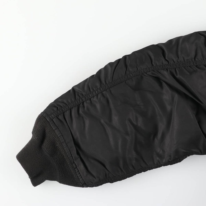 90'S civilian Alpha MA-1 style padded military flight jacket, men's size XL, vintage Nylon black type Vintage Second Hand