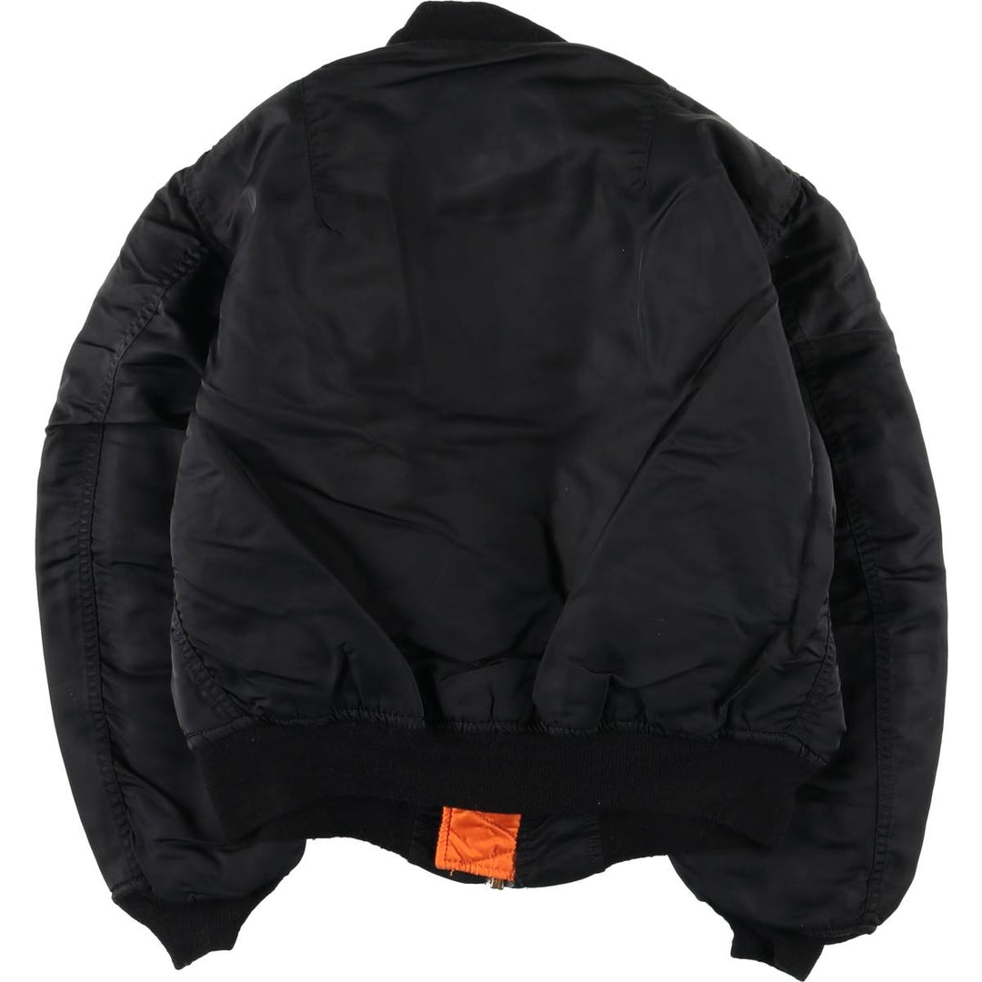 Civilian MA-1 style padded military flight jacket, men's size L unclear black type Vintage Second Hand
