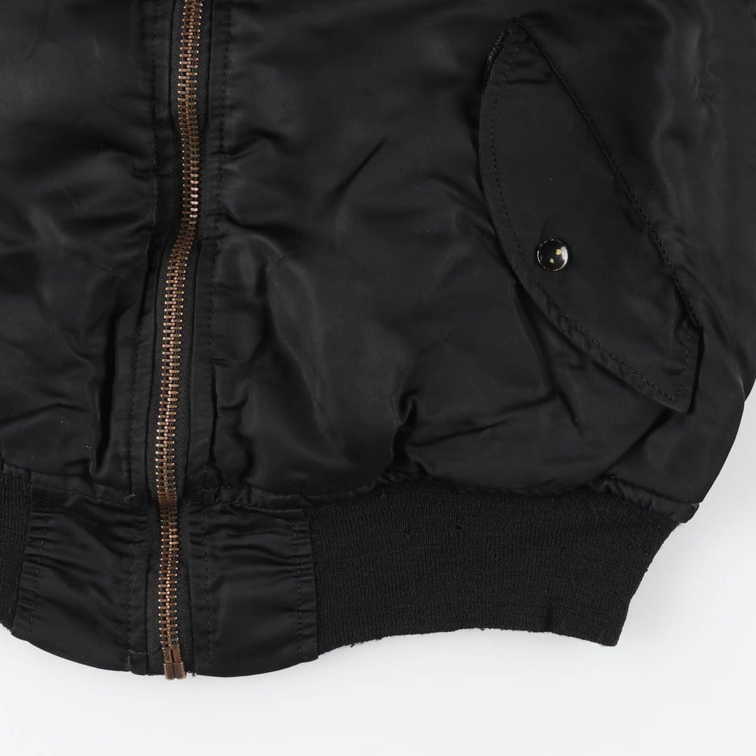 Civilian MA-1 style padded military flight jacket, men's size L unclear black type Vintage Second Hand