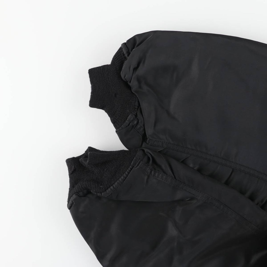 Civilian MA-1 style padded military flight jacket, men's size L unclear black type Vintage Second Hand