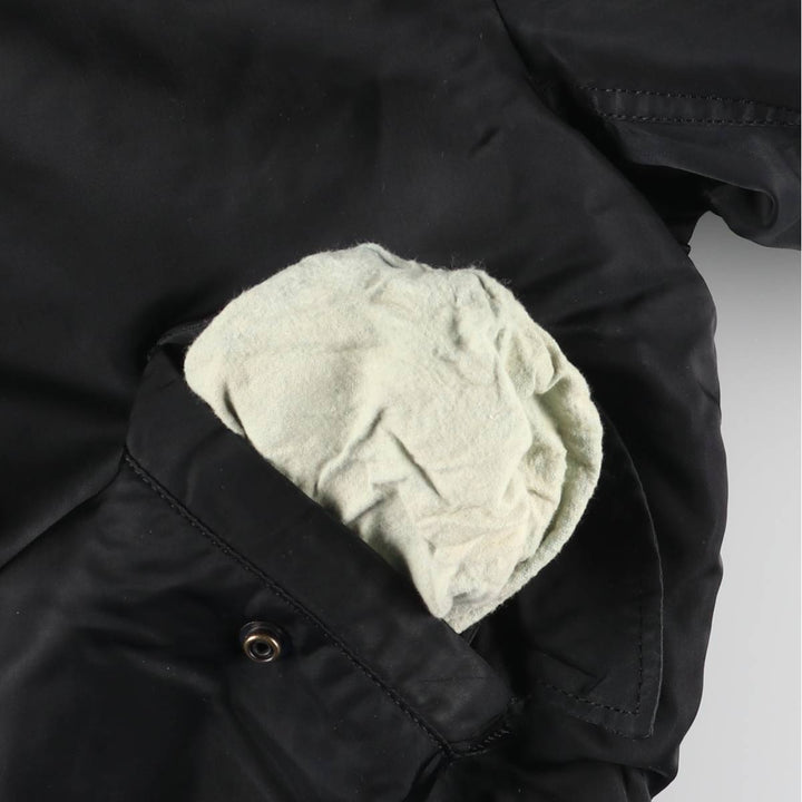 Civilian MA-1 style padded military flight jacket, men's size L unclear black type Vintage Second Hand