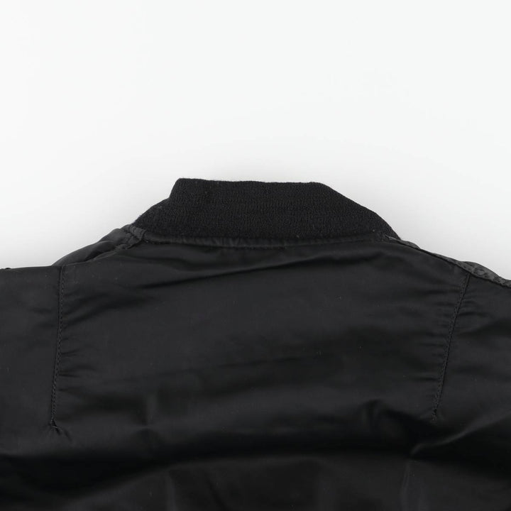 Civilian MA-1 style padded military flight jacket, men's size L unclear black type Vintage Second Hand