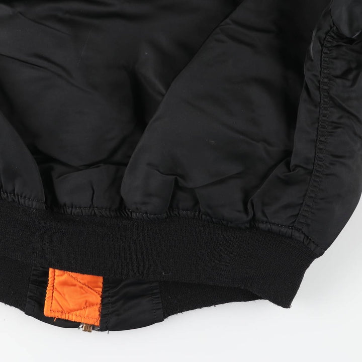Civilian MA-1 style padded military flight jacket, men's size L unclear black type Vintage Second Hand