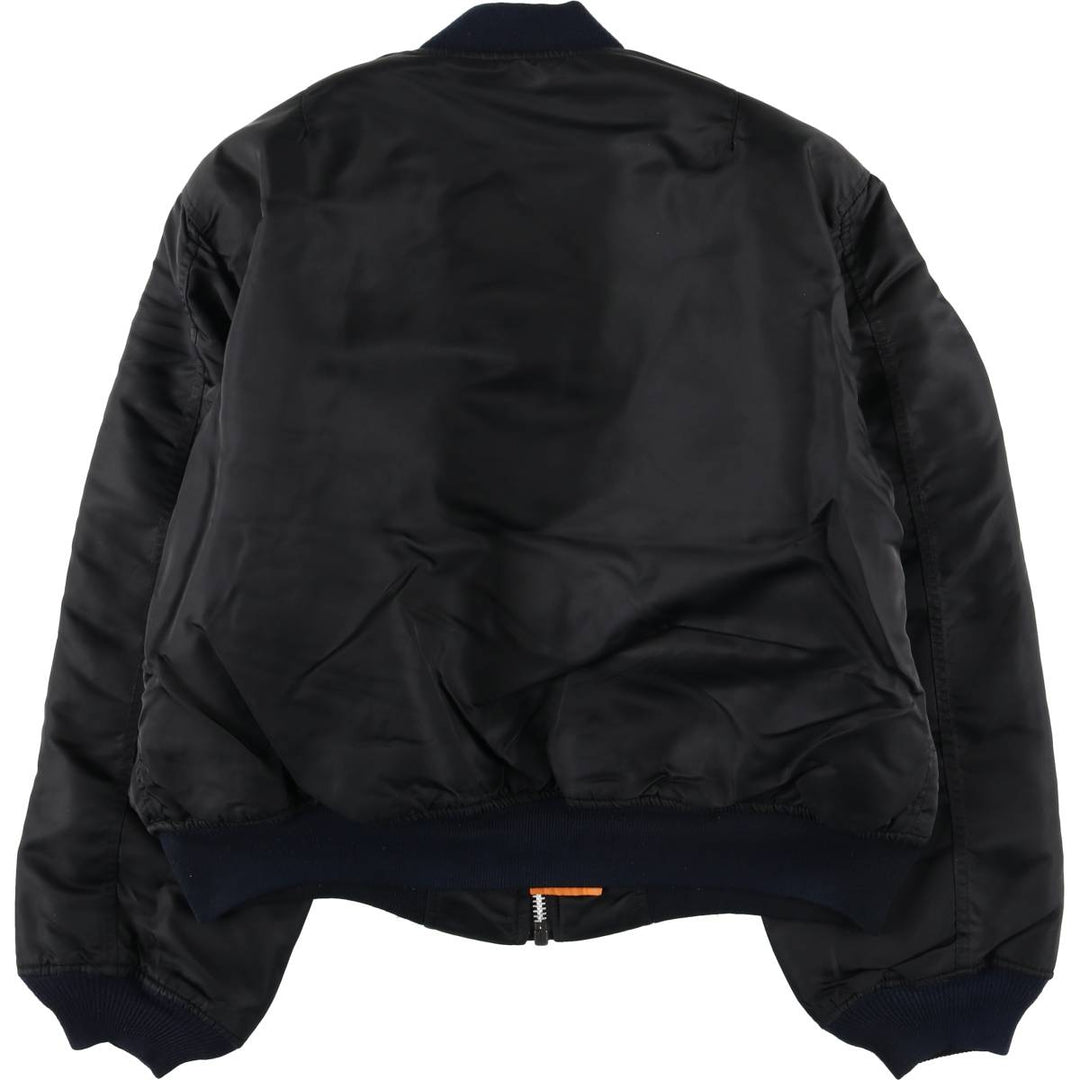 Schott MA-1 type padded military flight jacket, men's size L equivalent. Nylon black type Vintage Second Hand