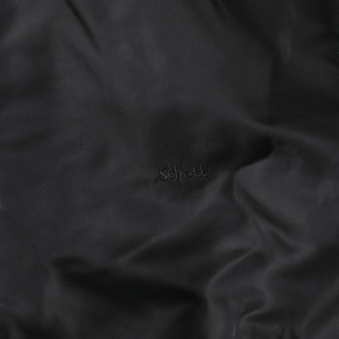 Schott MA-1 type padded military flight jacket, men's size L equivalent. Nylon black type Vintage Second Hand