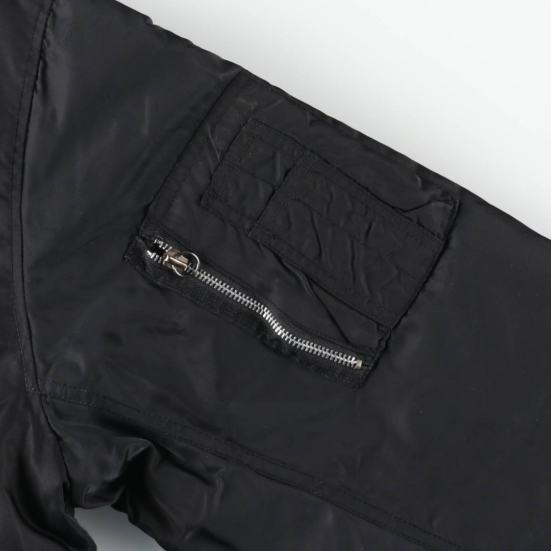 Schott MA-1 type padded military flight jacket, men's size L equivalent. Nylon black type Vintage Second Hand