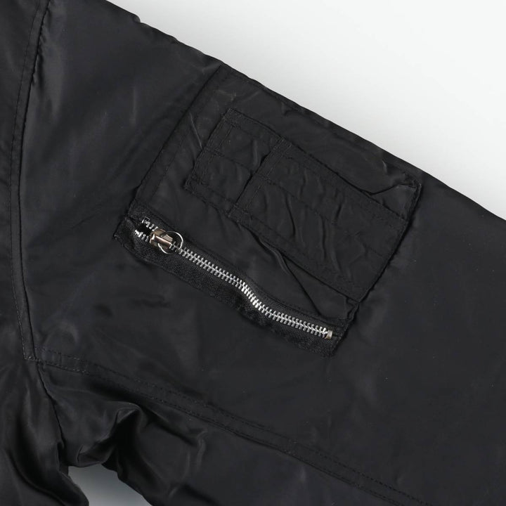 Schott MA-1 type padded military flight jacket, men's size L equivalent. Nylon black type Vintage Second Hand