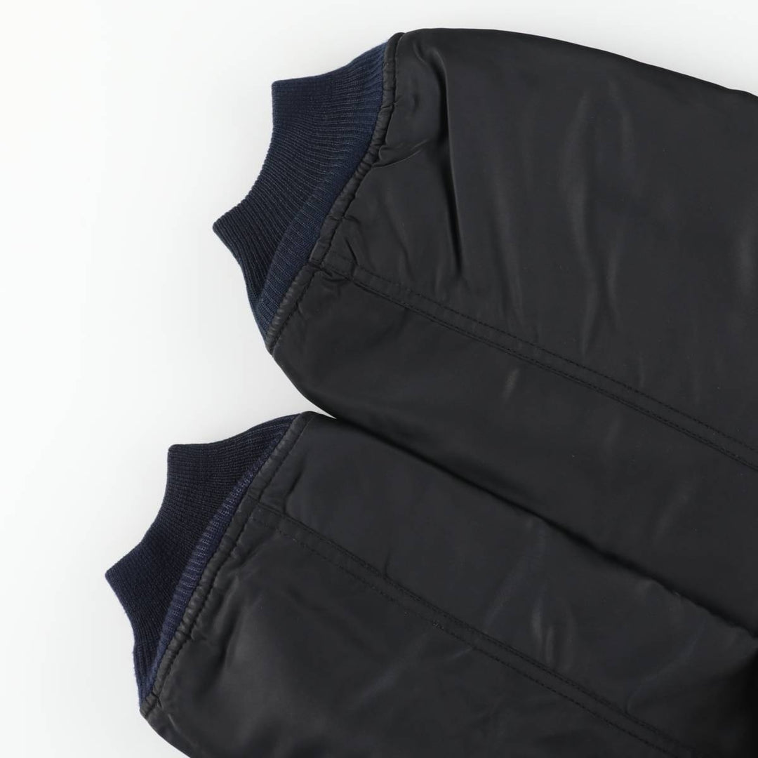Schott MA-1 type padded military flight jacket, men's size L equivalent. Nylon black type Vintage Second Hand