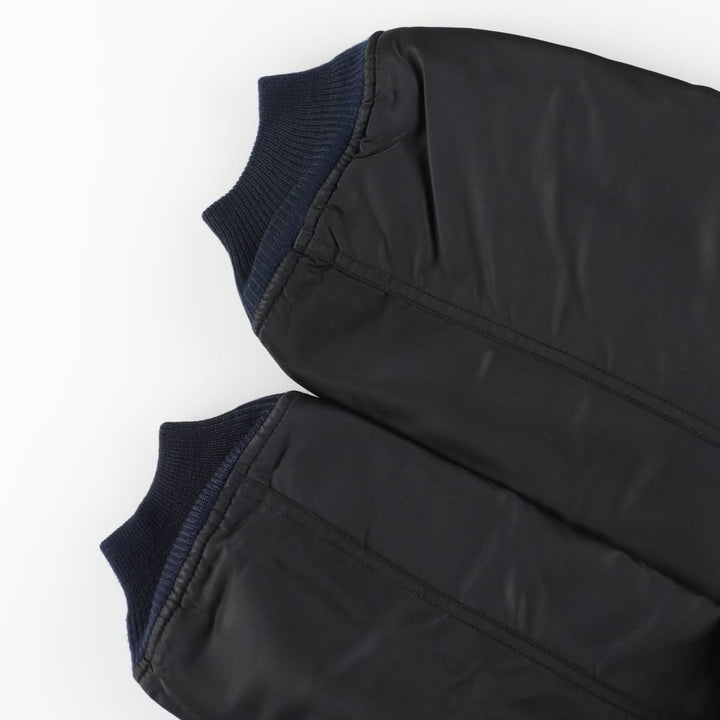 Schott MA-1 type padded military flight jacket, men's size L equivalent. Nylon black type Vintage Second Hand