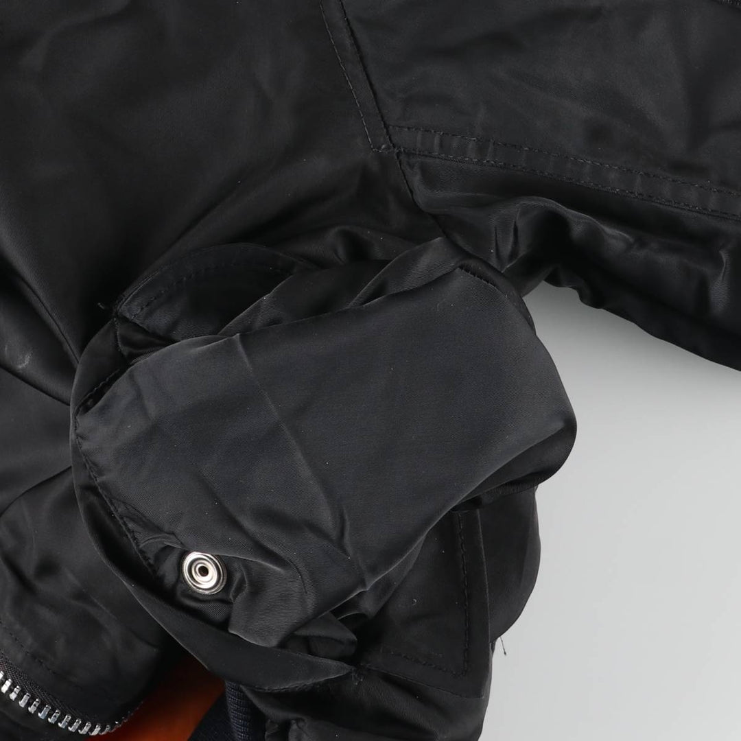Schott MA-1 type padded military flight jacket, men's size L equivalent. Nylon black type Vintage Second Hand