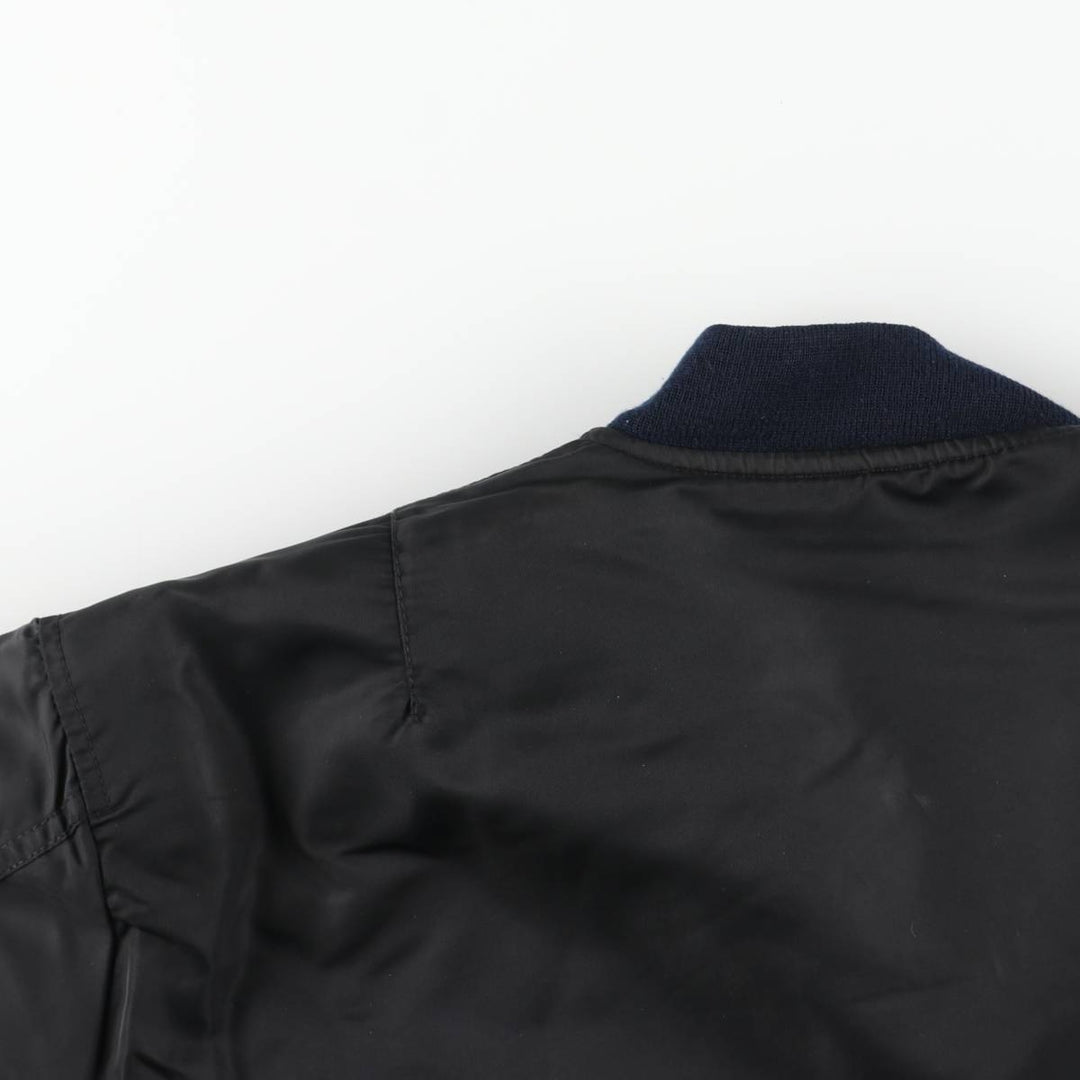 Schott MA-1 type padded military flight jacket, men's size L equivalent. Nylon black type Vintage Second Hand