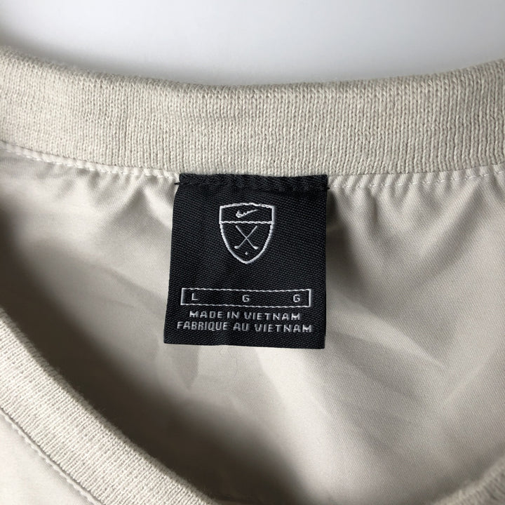 Nike Golf V-neck warm-up pullover, men's size L polyester ivory Vintage Second Hand