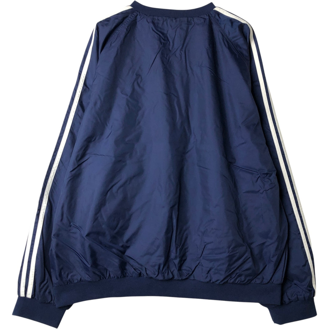 2000'S Adidas V-neck warm-up pullover, men's size XXL unclear navy blue type Vintage Second Hand