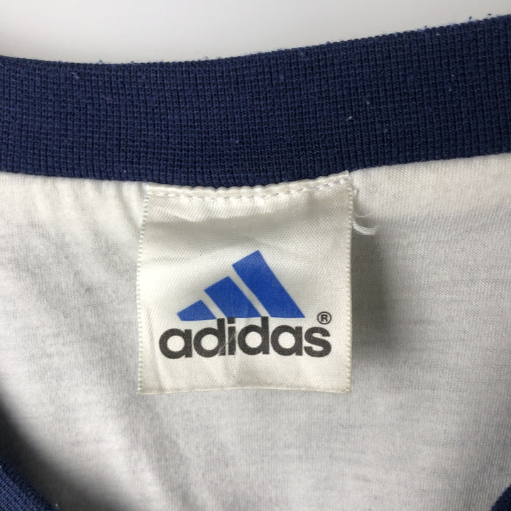 2000'S Adidas V-neck warm-up pullover, men's size XXL unclear navy blue type Vintage Second Hand