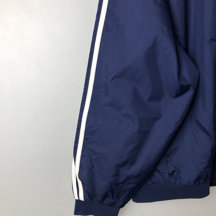 2000'S Adidas V-neck warm-up pullover, men's size XXL unclear navy blue type Vintage Second Hand