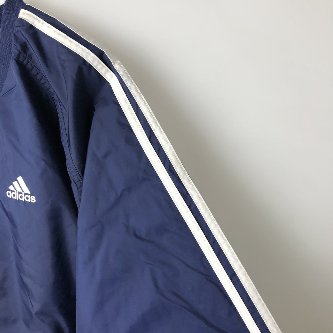 2000'S Adidas V-neck warm-up pullover, men's size XXL unclear navy blue type Vintage Second Hand