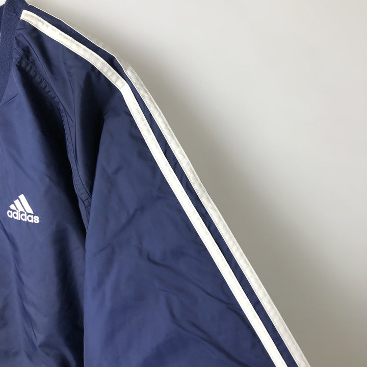 2000'S Adidas V-neck warm-up pullover, men's size XXL unclear navy blue type Vintage Second Hand