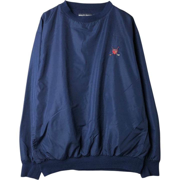 Ralph Lauren POLO GOLF Warm-up pullover for men, size M polyester navy blue type Vintage Second Hand