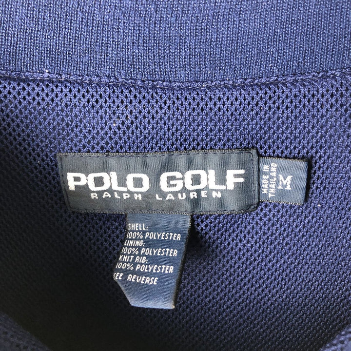 Ralph Lauren POLO GOLF Warm-up pullover for men, size M polyester navy blue type Vintage Second Hand