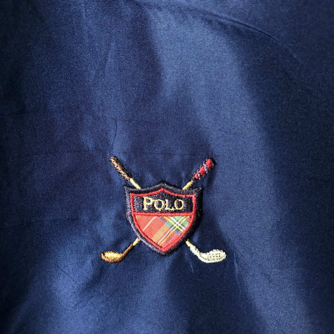 Ralph Lauren POLO GOLF Warm-up pullover for men, size M polyester navy blue type Vintage Second Hand